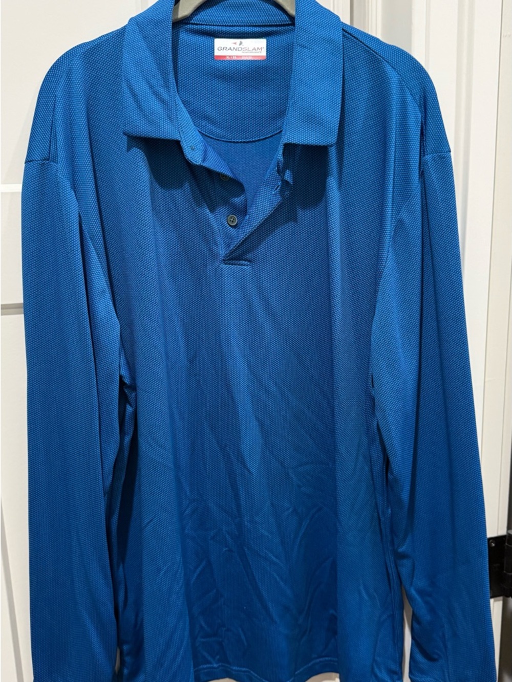 Grand Slam Performance Long Sleeve Polo in Blue